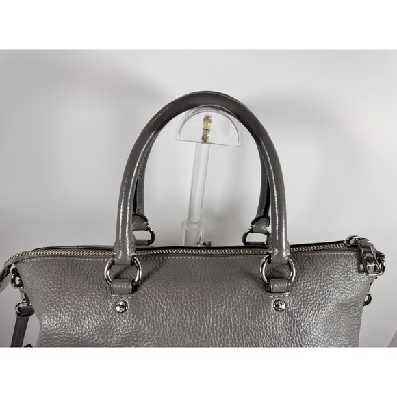 Coach Handbag F31466 Gray Leather Silver Hardware With Handles And Strap - Picture 5 of 12